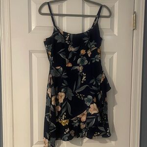 Lulu's Navy Floral Dress